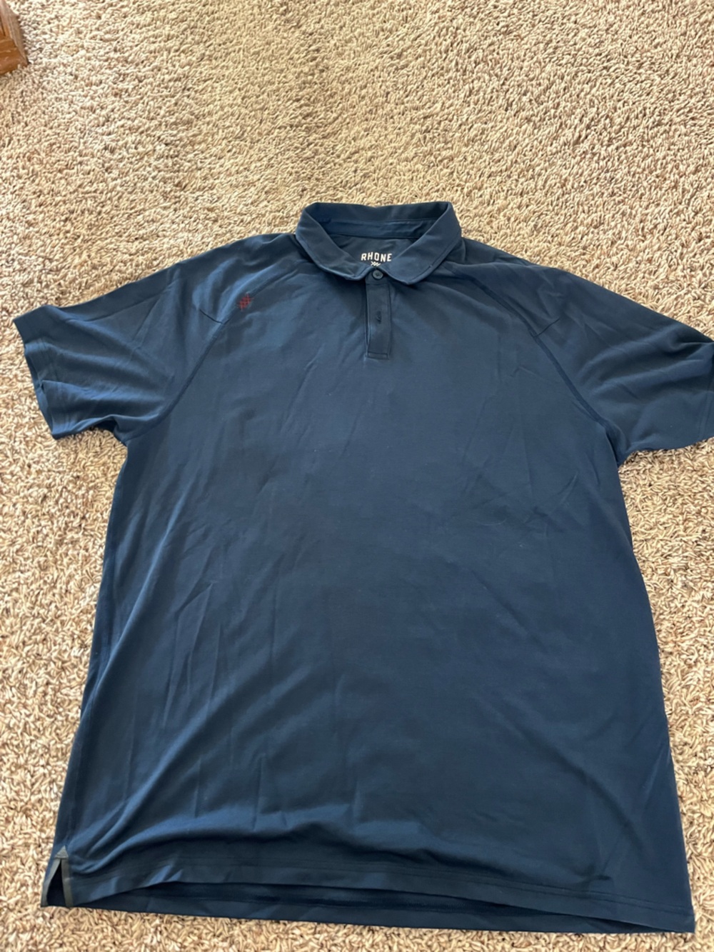RHONE Navy Blue Delta Pique Performance Polo